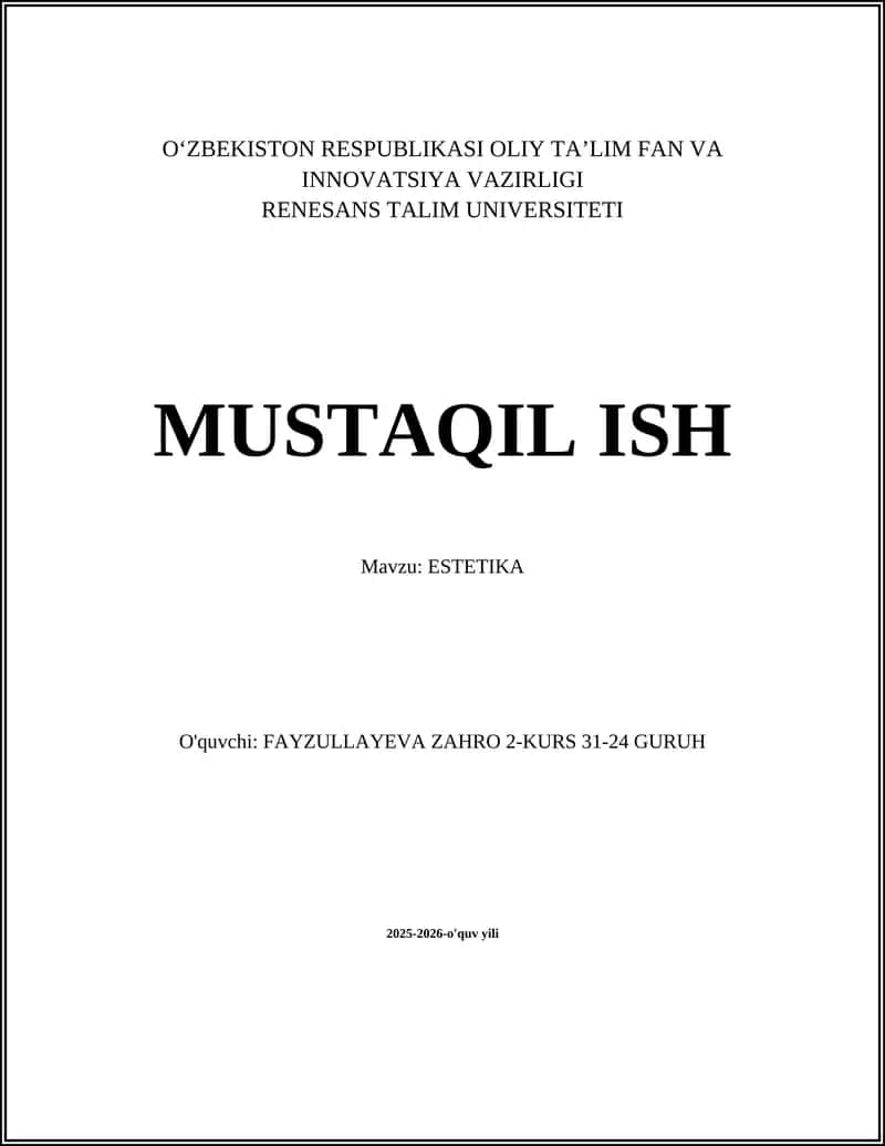 ESTETIKA 1