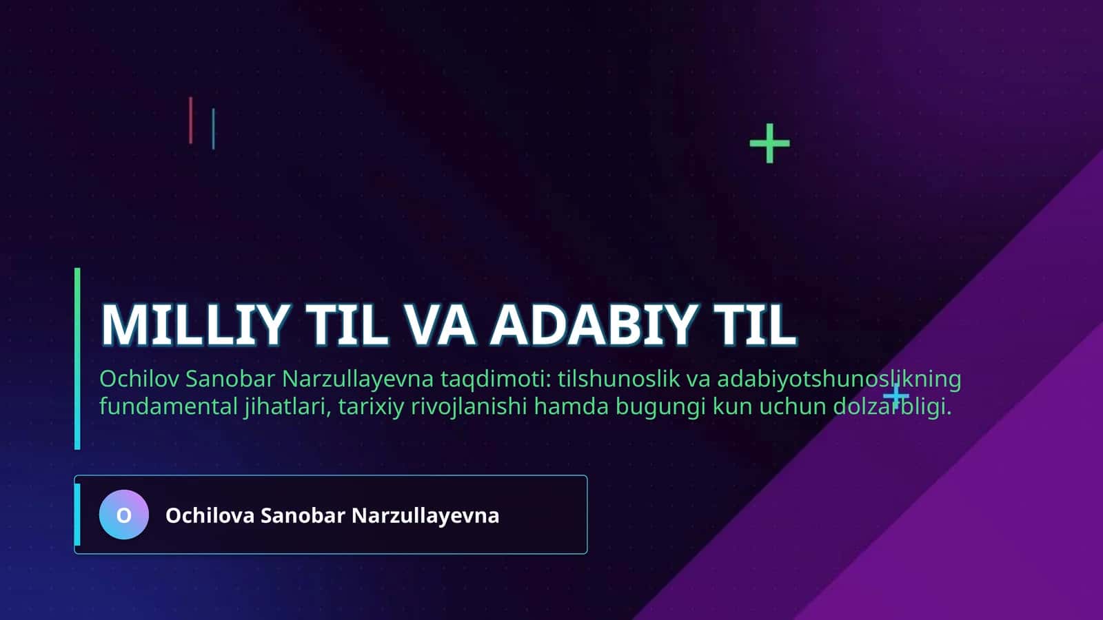 Milliy til va adabiy til 1