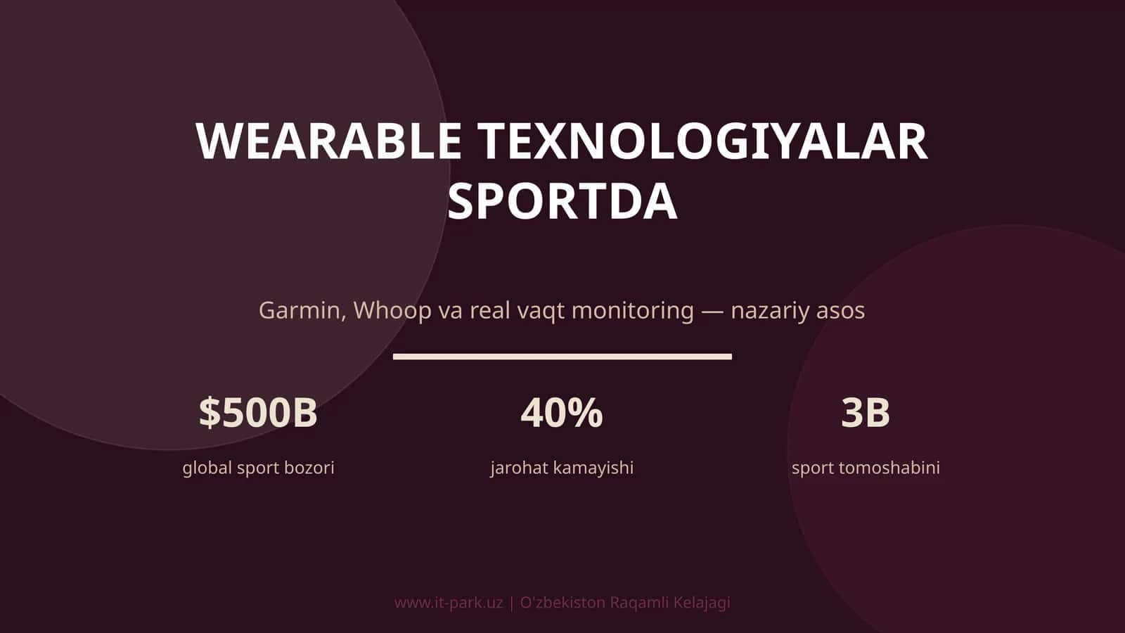 WEARABLE TEXNOLOGIYALAR SPORTDA 1