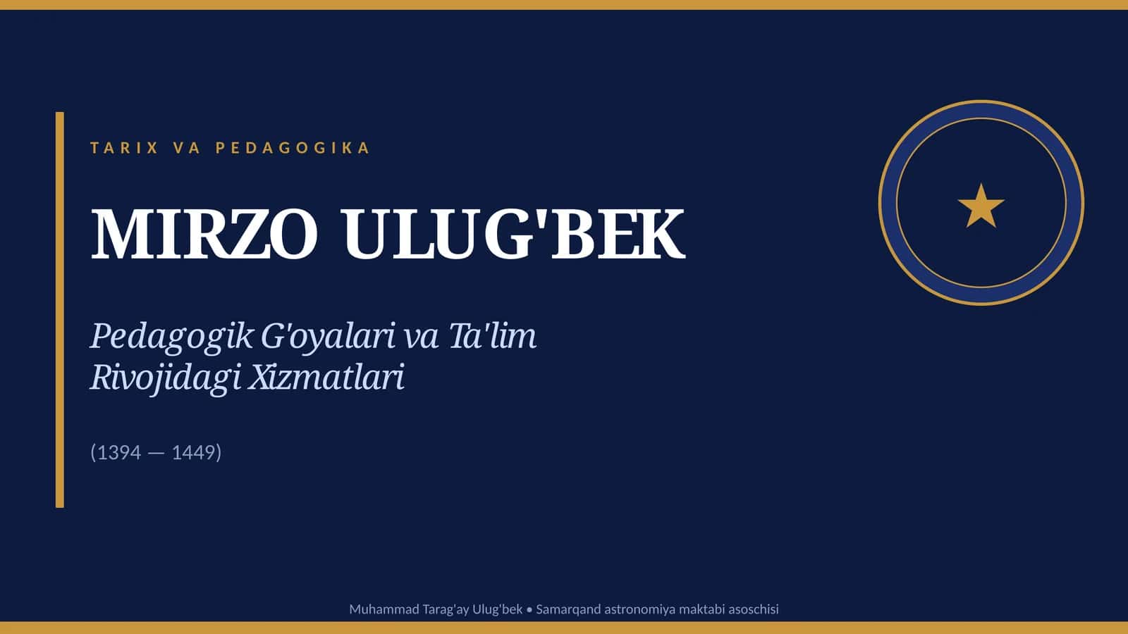 MIRZO ULUG'BEK 1