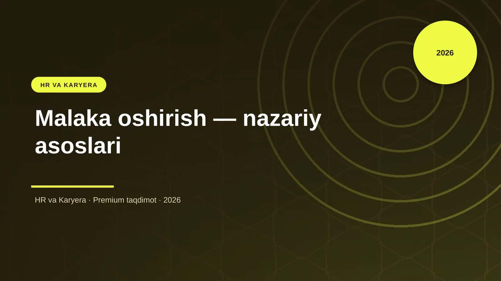 Malaka oshirish — nazariy asoslari 1