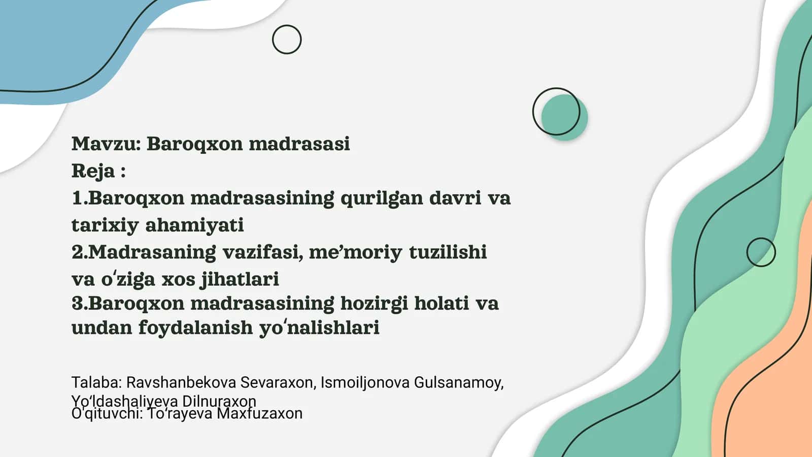 Baroqxon madrasasi 1