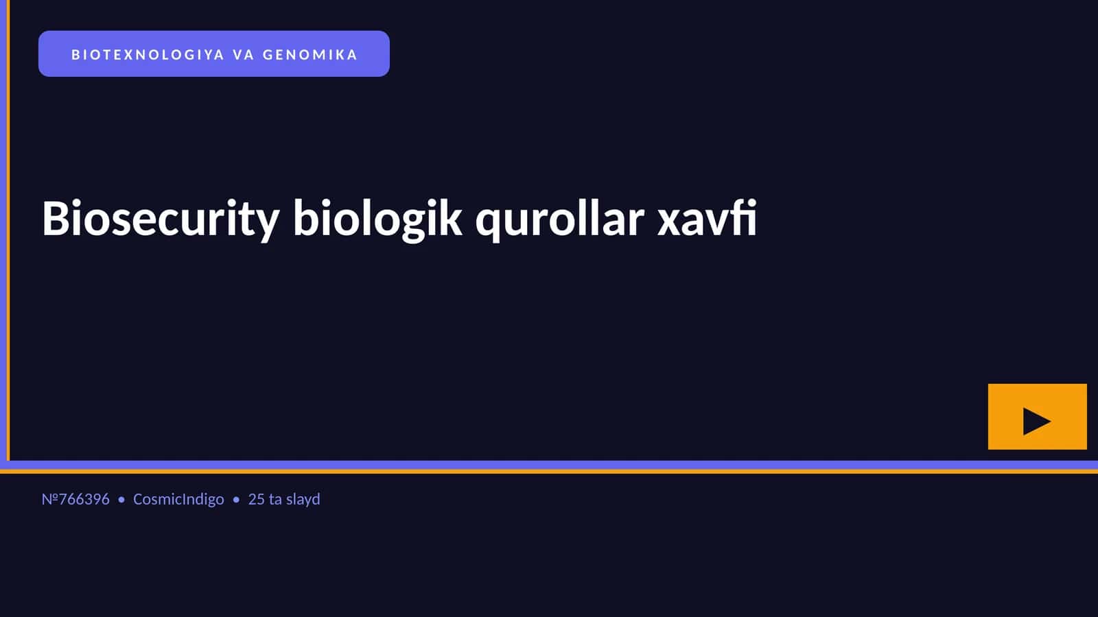 BIOTEXNOLOGIYA VA GENOMIKA 1