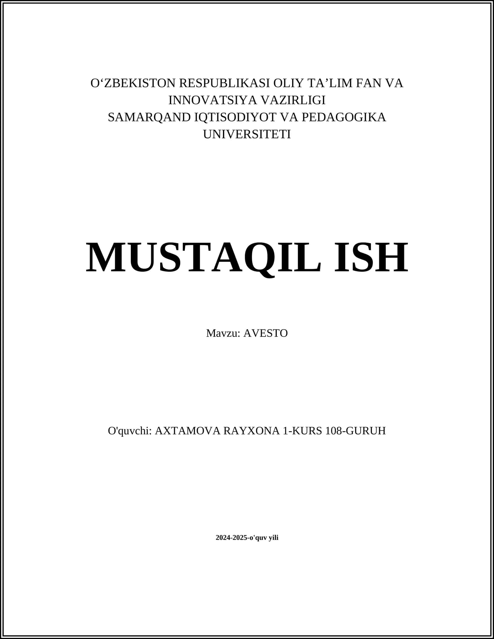 AVESTO 1