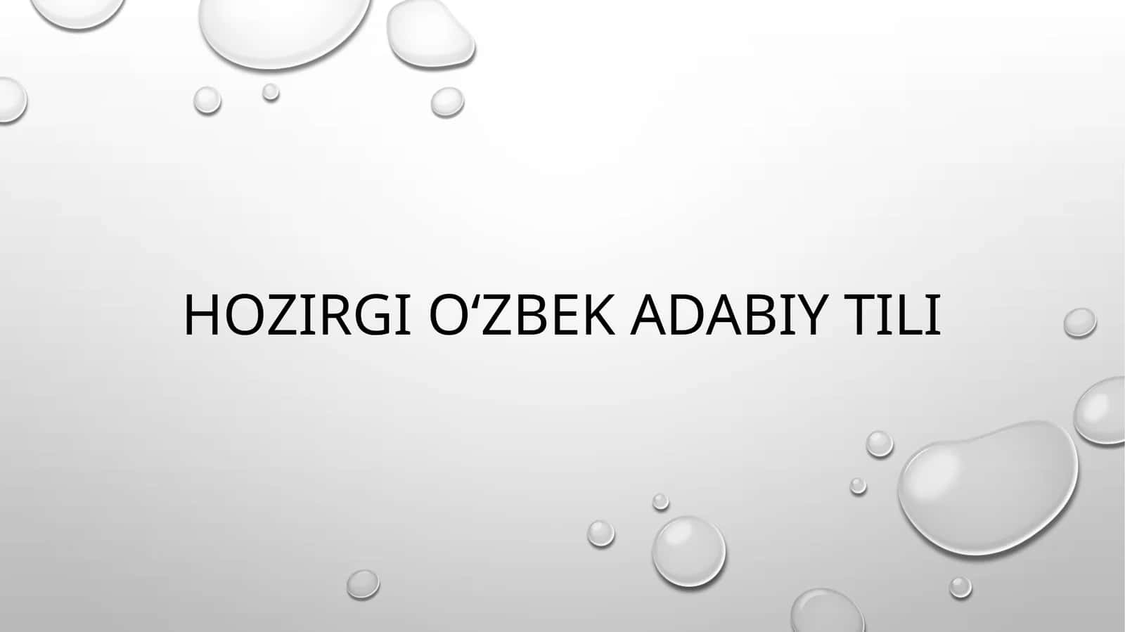 Hozirgi Oʻzbek Adabiy tili 1