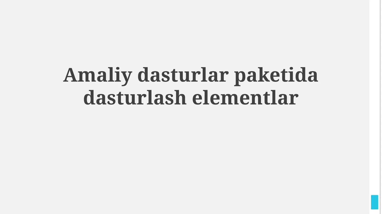 Amaliy dasturlar 1