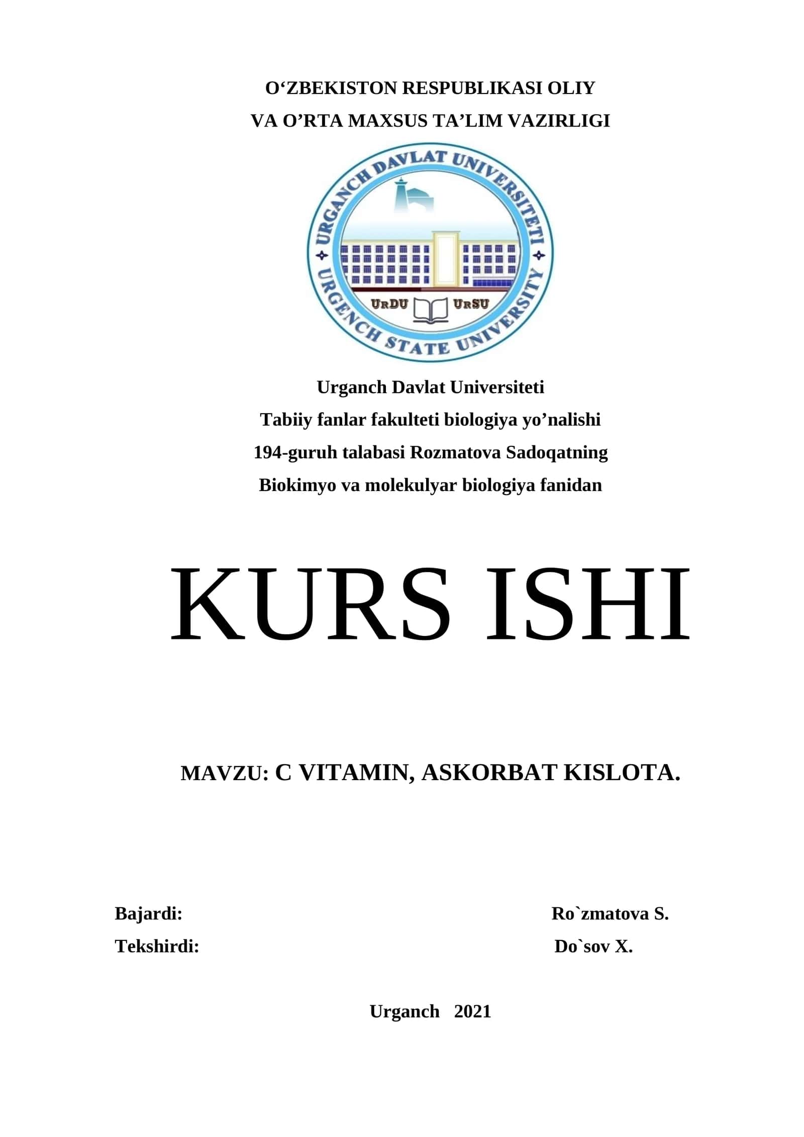 C VITAMIN, ASKORBAT KISLOTA 1