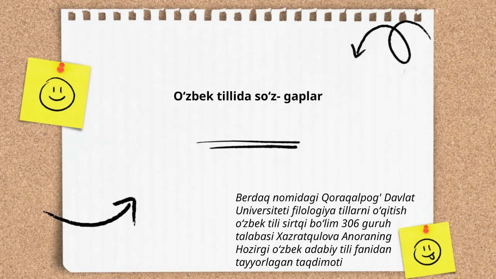 Oʻzbek tillida soʻz- gaplar 1