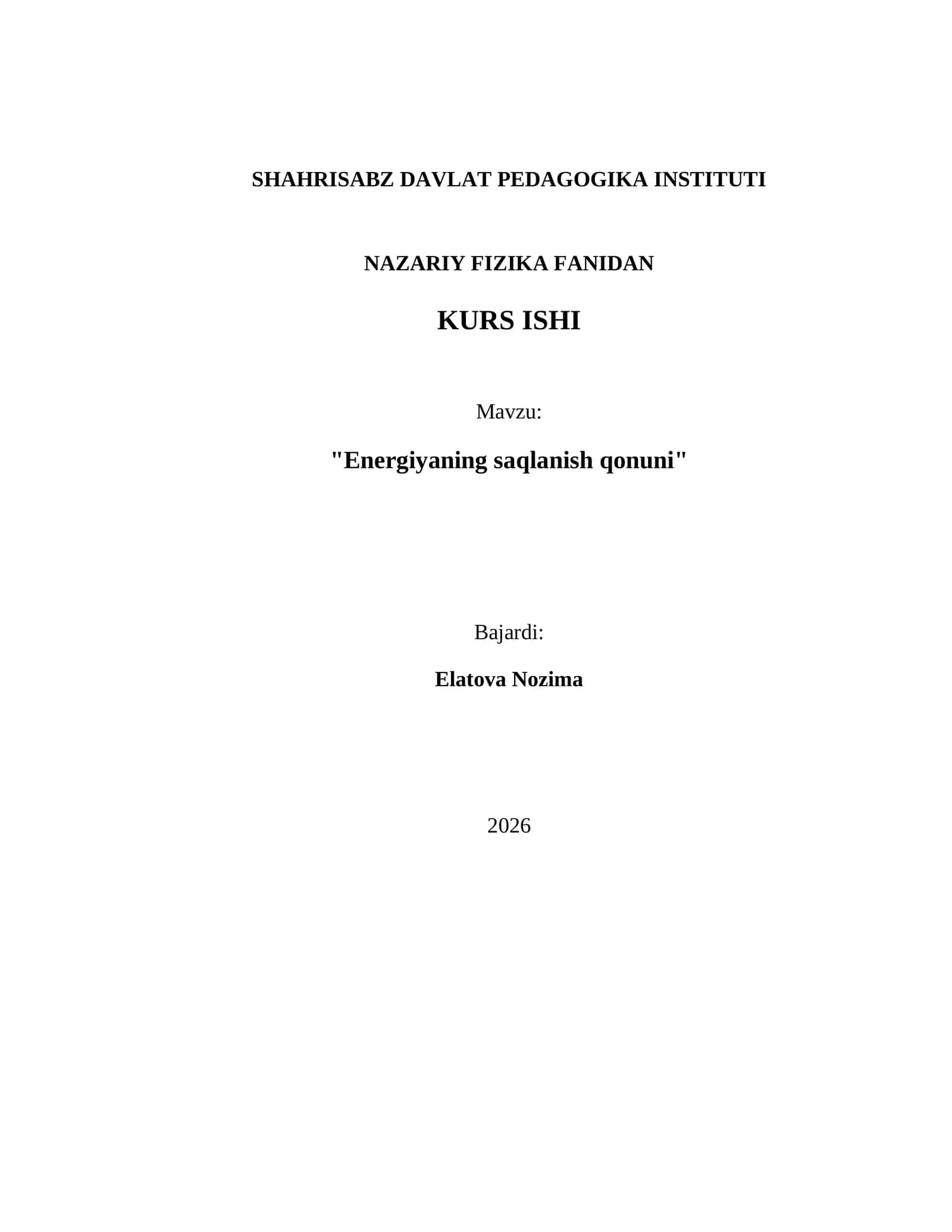Energiyaning saqlanish qonuni 1