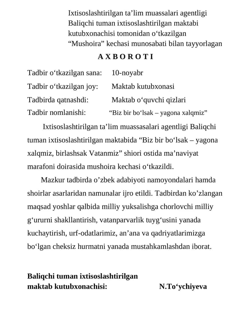 Mushoira kechasi 1