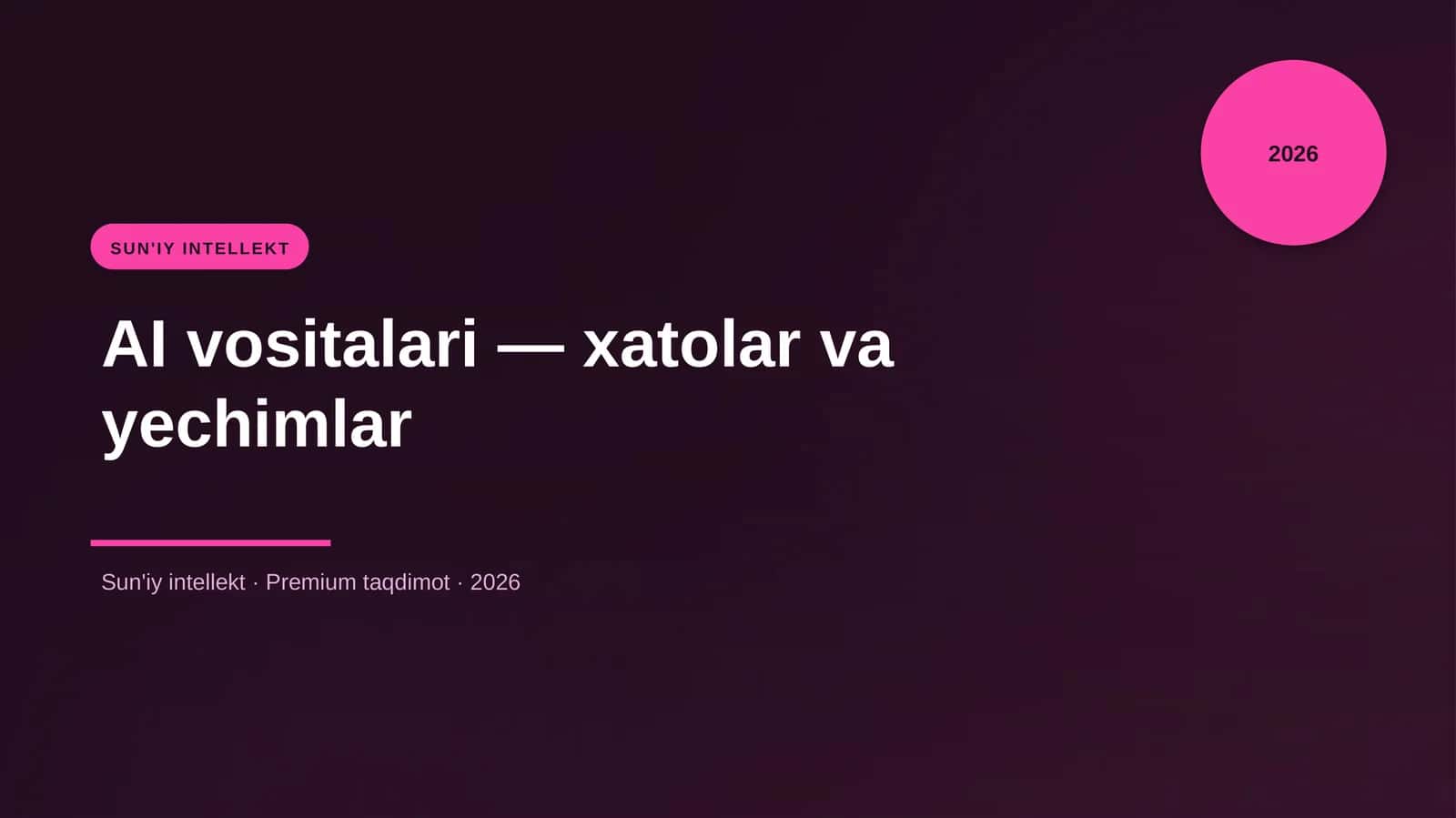 AI vositalari — xatolar va yechimlar 1