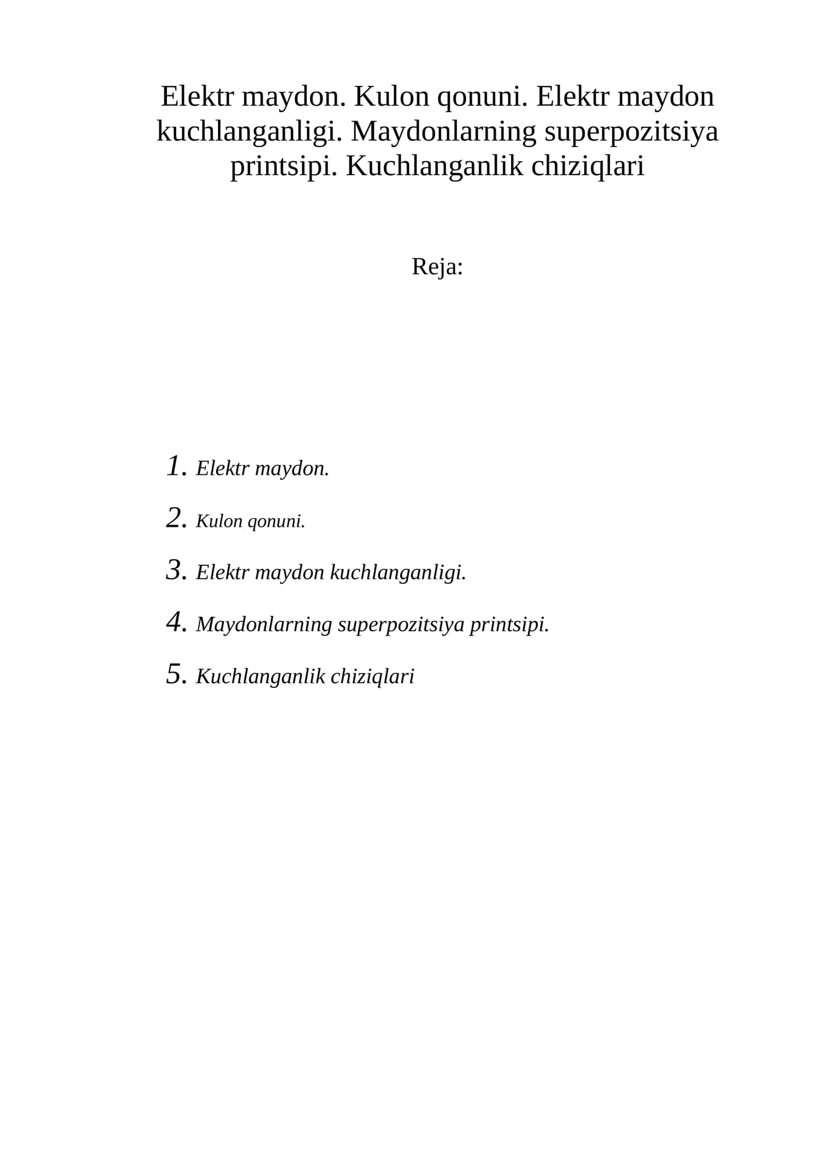 Elеktr Maydon va Kuchlanish 1