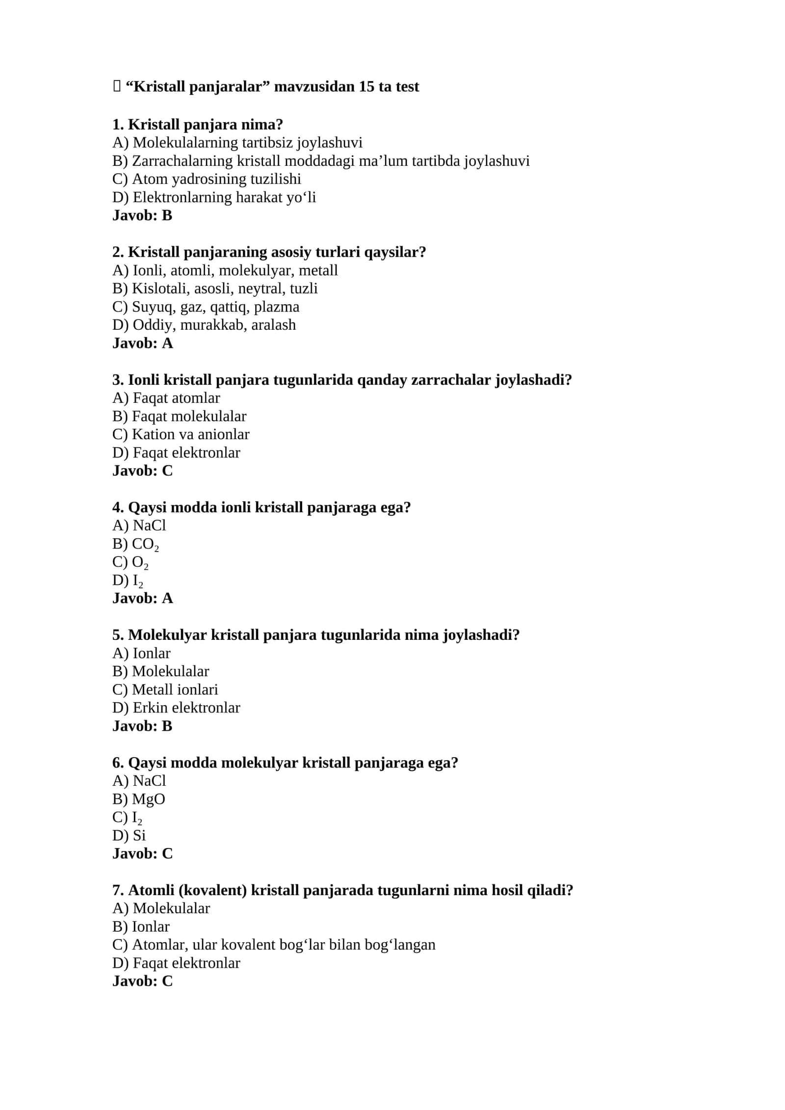 Kristall panjaralar test 1
