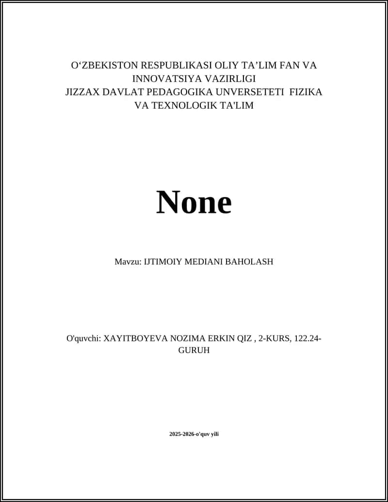 IJTIMOIY MEDIANI BAHOLASH 1