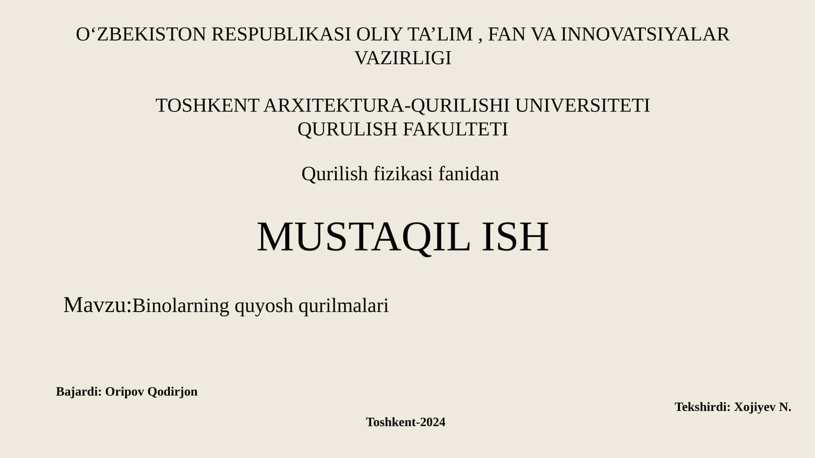 Binolarning quyosh qurilmalari 1