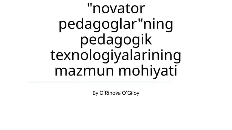 Innovator Pedagoglar 1