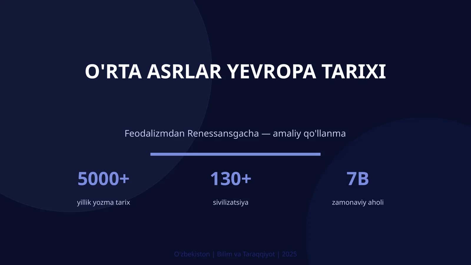 O'RTA ASRLAR YEVROPA TARIXI 1
