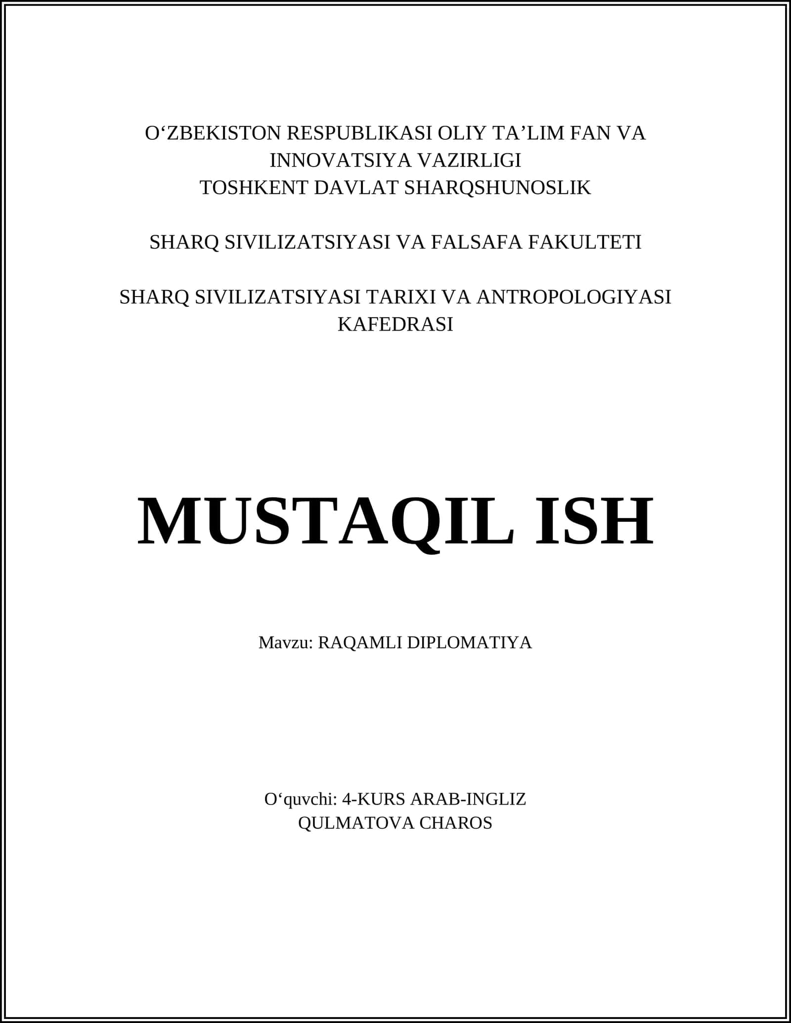 RAQAMLI DIPLOMATIYA 1