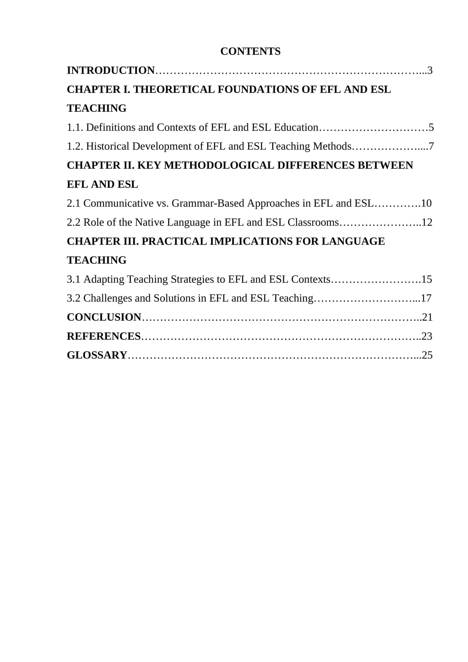 Comparison of EFL and ESL teaching methods 1