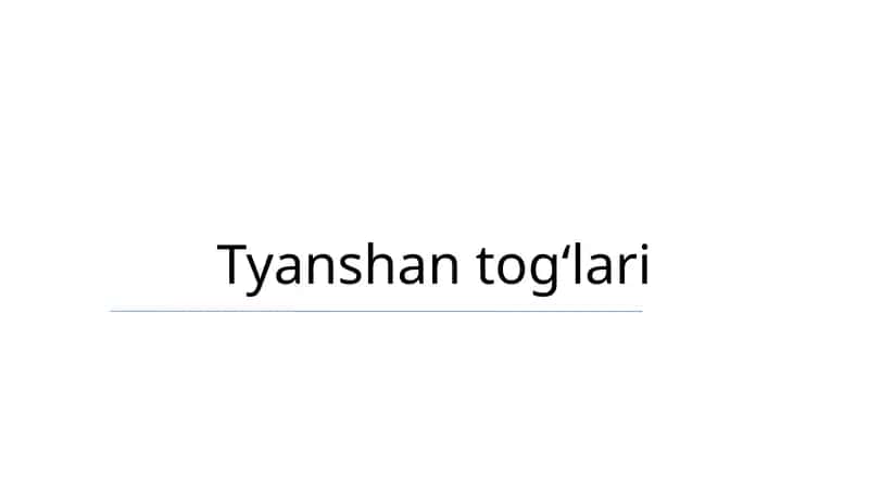 Tyanshan togʻlari 1