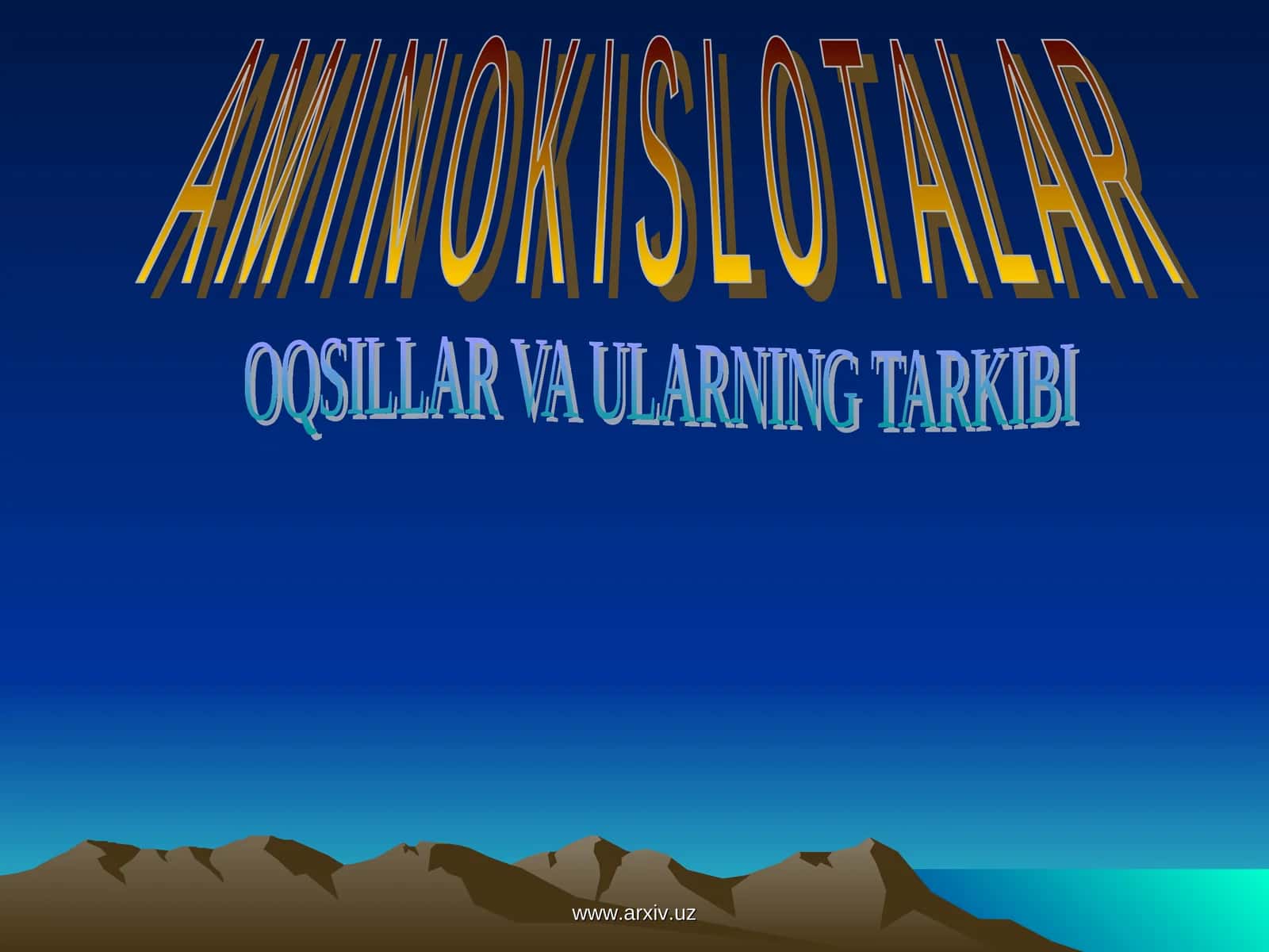AMINOKISLOTALAR 1
