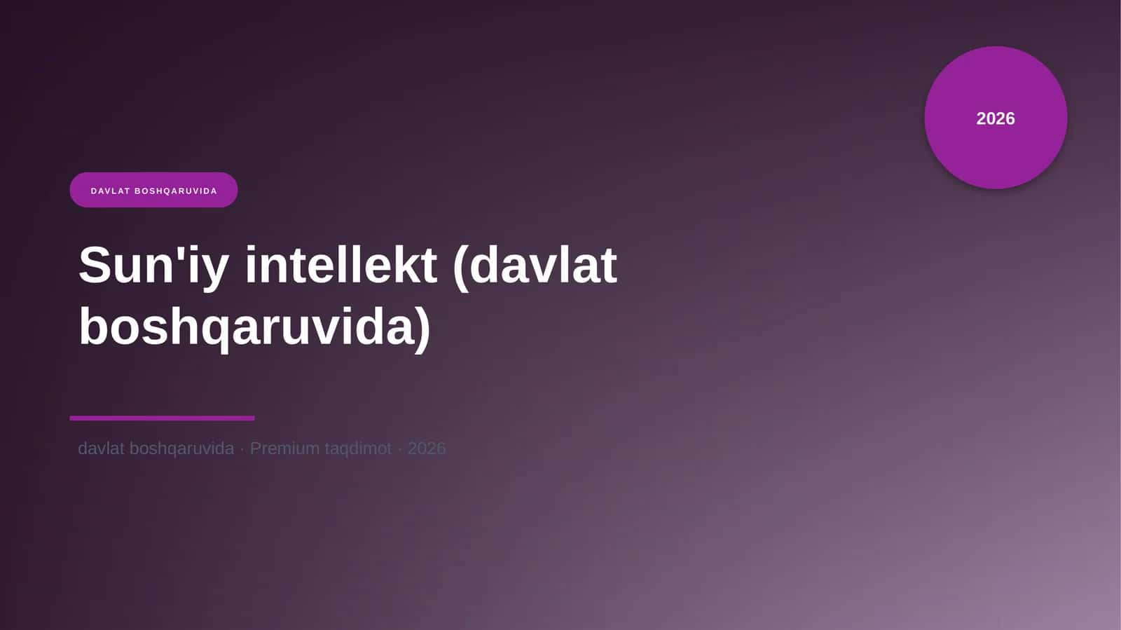 Sun'iy intellekt (davlat boshqaruvida) 1