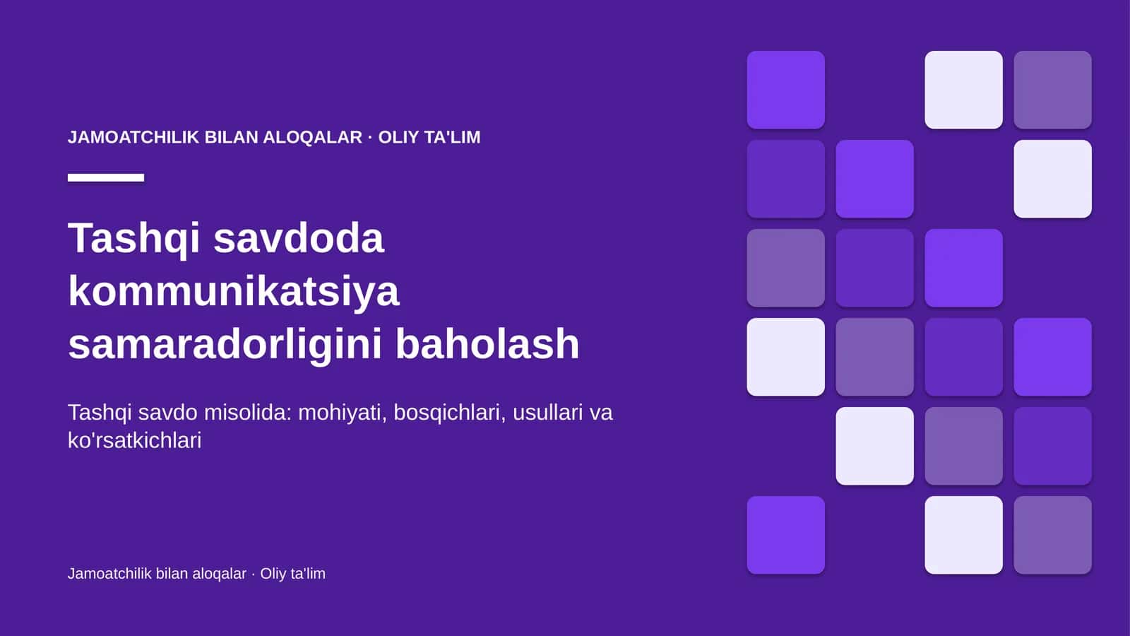 Tashqi savdoda kommunikatsiya samaradorligini baholash 1