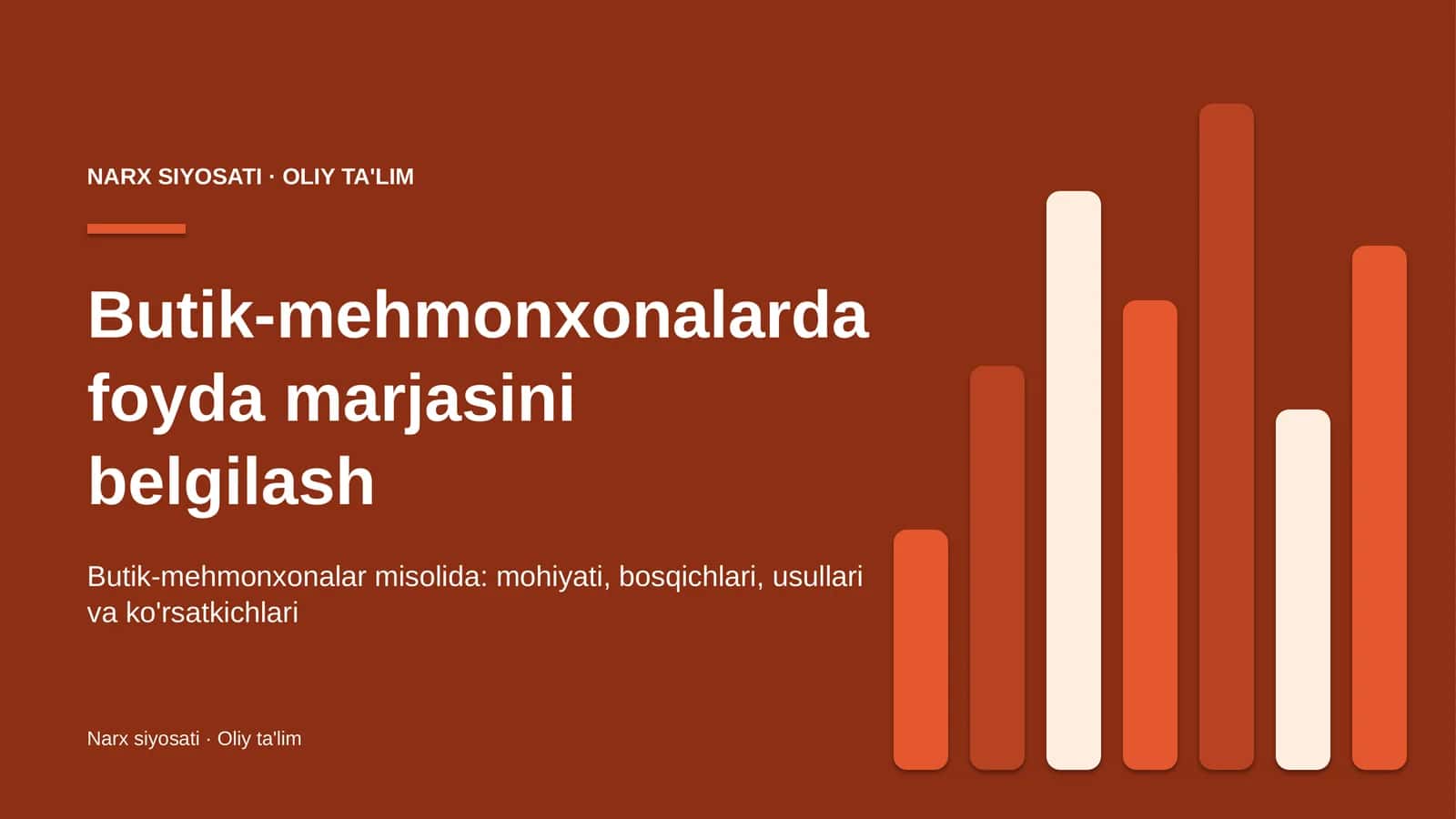 Butik-mehmonxonalarda foyda marjasini belgilash 1
