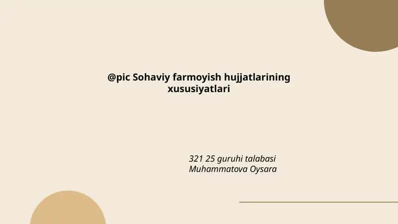 Sohaviy farmoyish hujjatlari 1