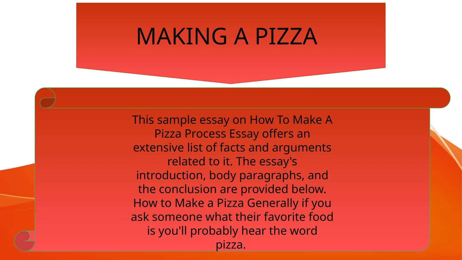 How To Make A Pizza Process Essay 1