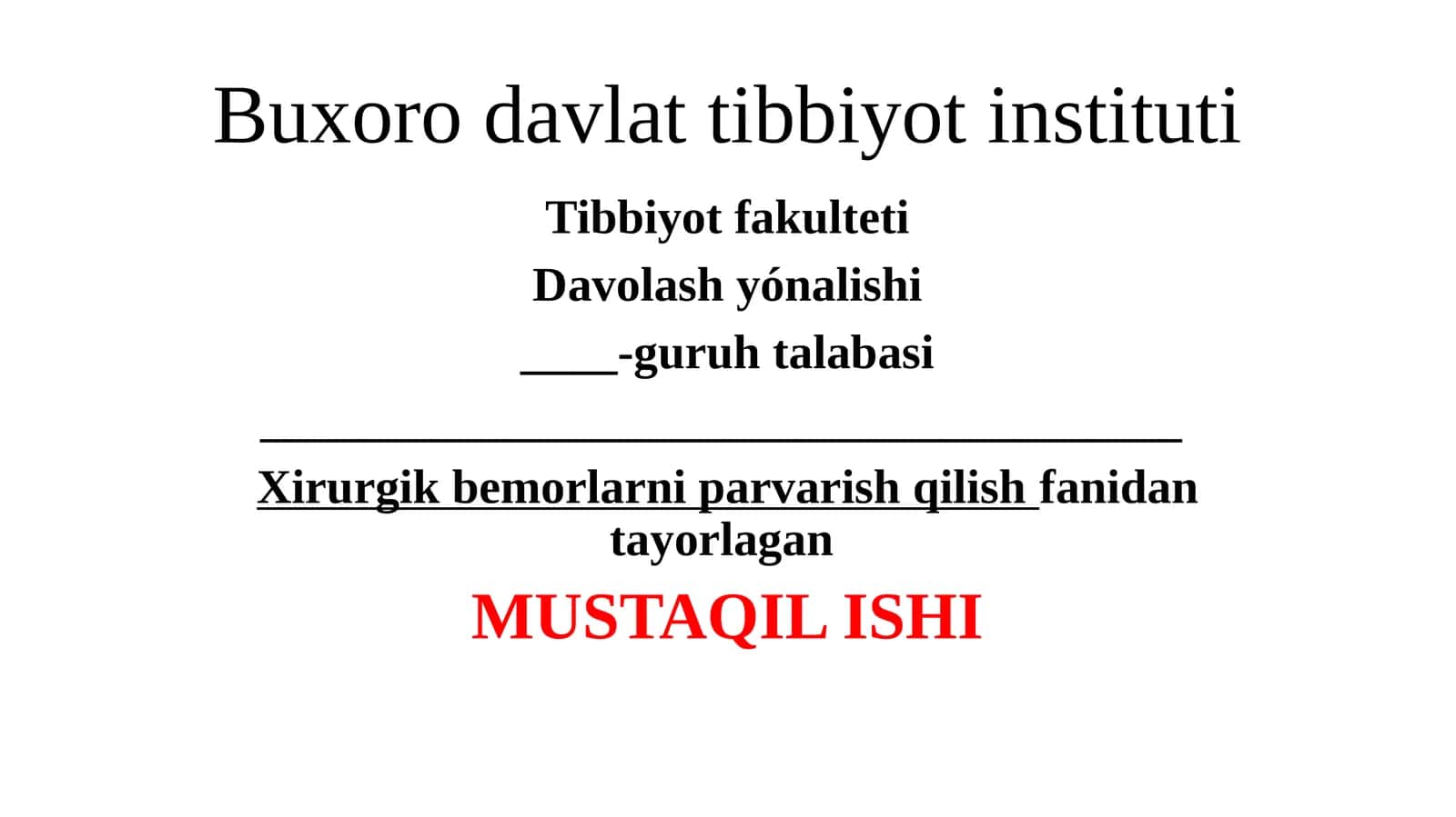 Xirurgiyada gospital infeksiyaning profilaktikasi 1