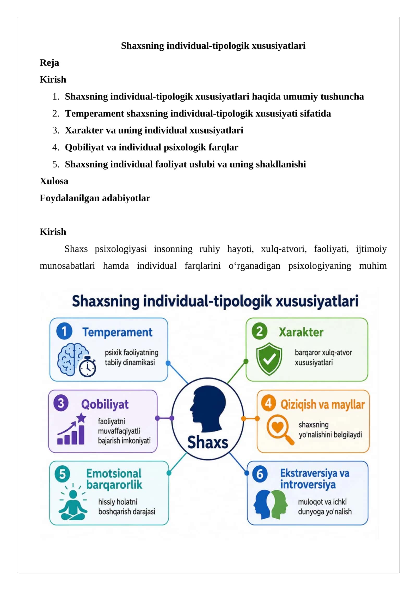 Shaxsning individual-tipologik xususiyatlari. 1