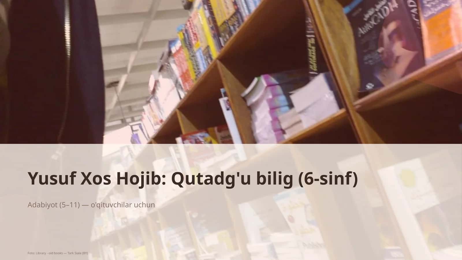 Yusuf Xos Hojib: Qutadg'u bilig (6-sinf) 1