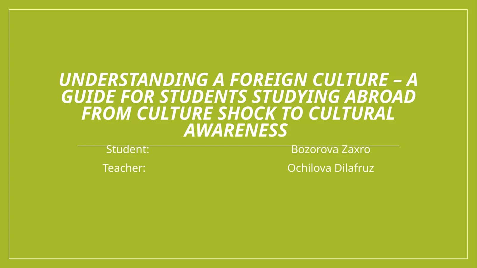 Understanding a foreign culture – a guide for students studying abroad 1