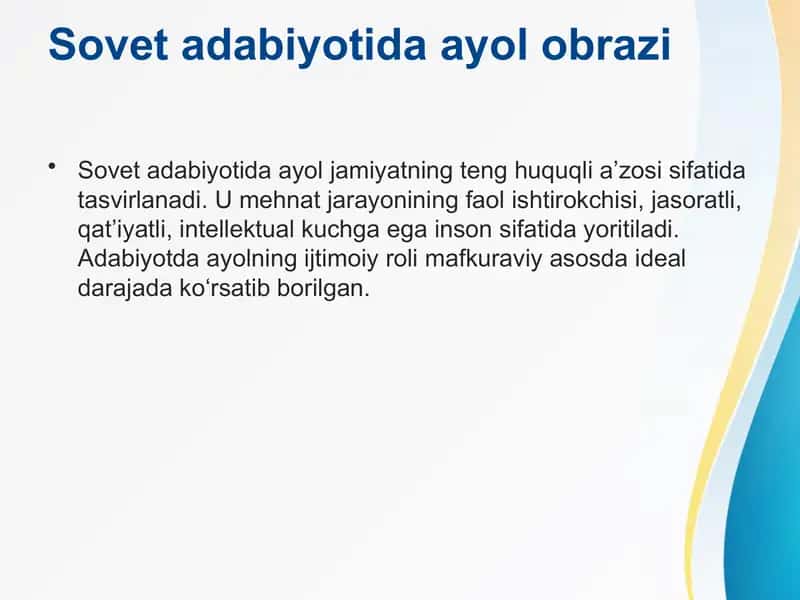 Sovet adabiyotida ayol obrazi 1