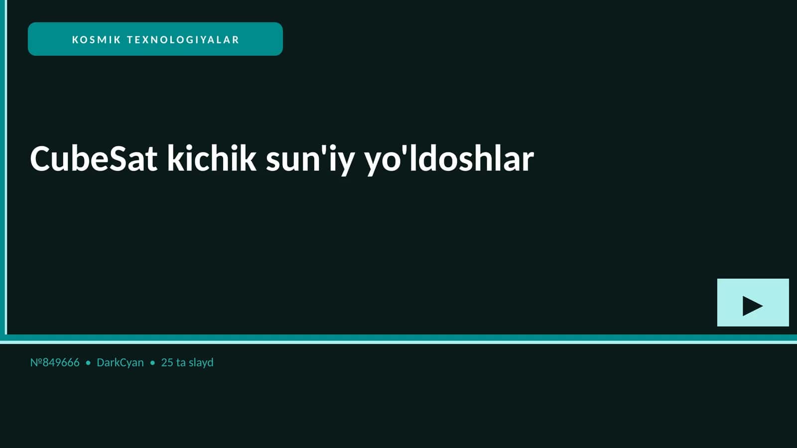 CubeSat kichik sun'iy yo'ldoshlar 1