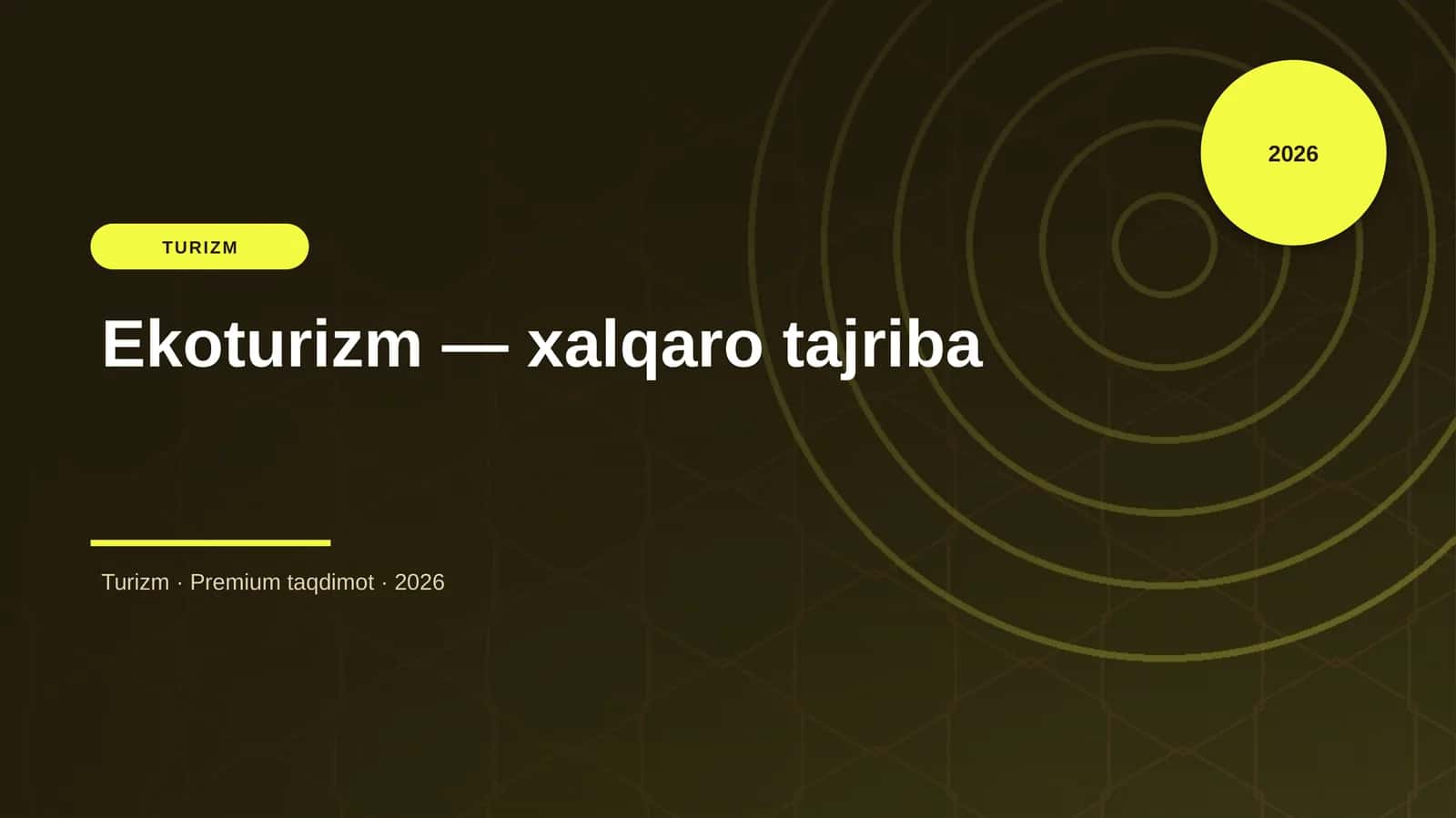 Ekoturizm — xalqaro tajriba 1