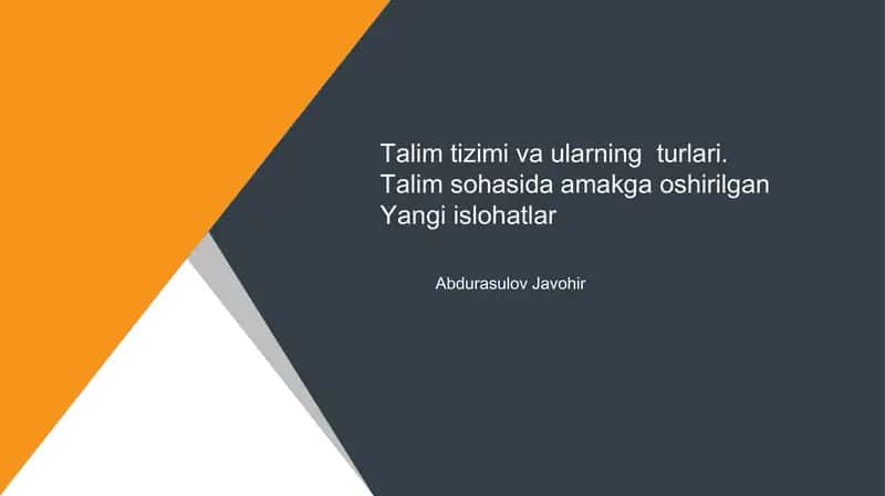 Yangi islohatlar 1