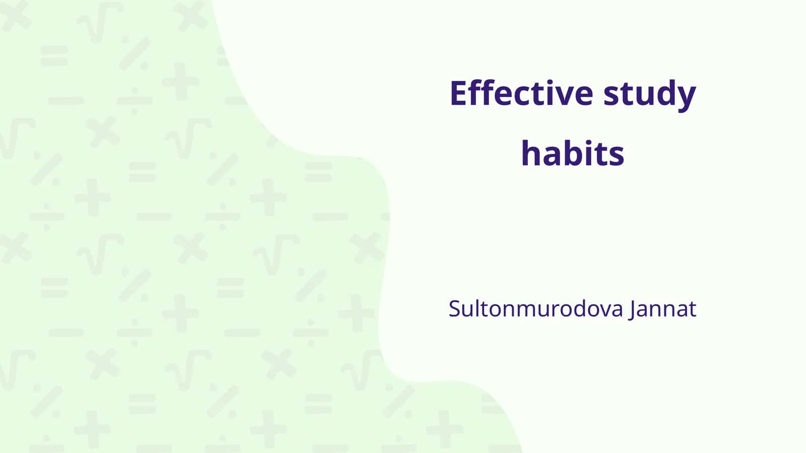 Effective study habits 1