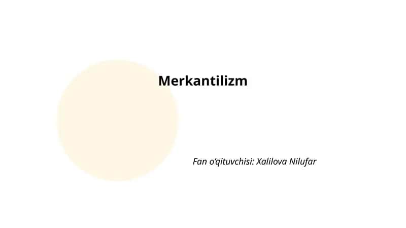 Merkantilizm 1