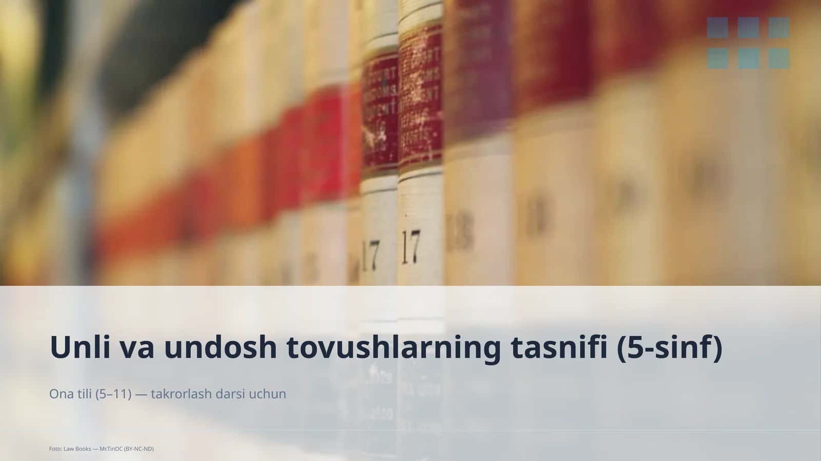 Unli va undosh tovushlarning tasnifi (5-sinf) 1