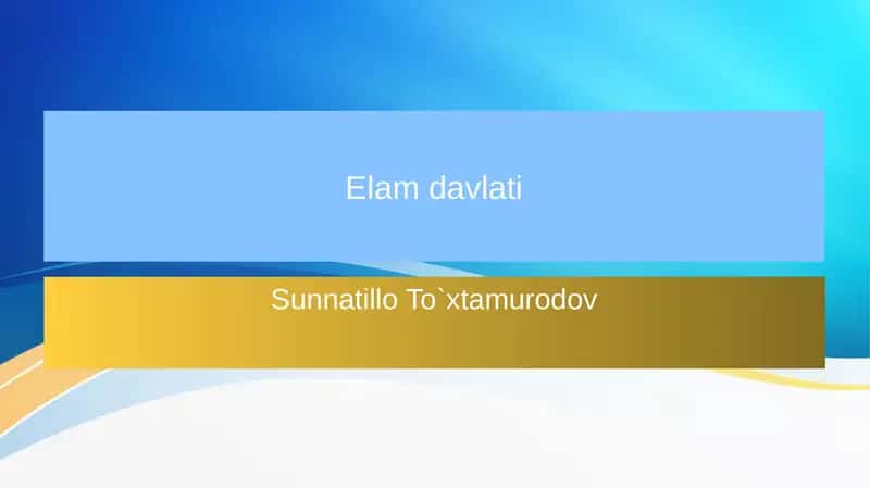 Elam davlati 1
