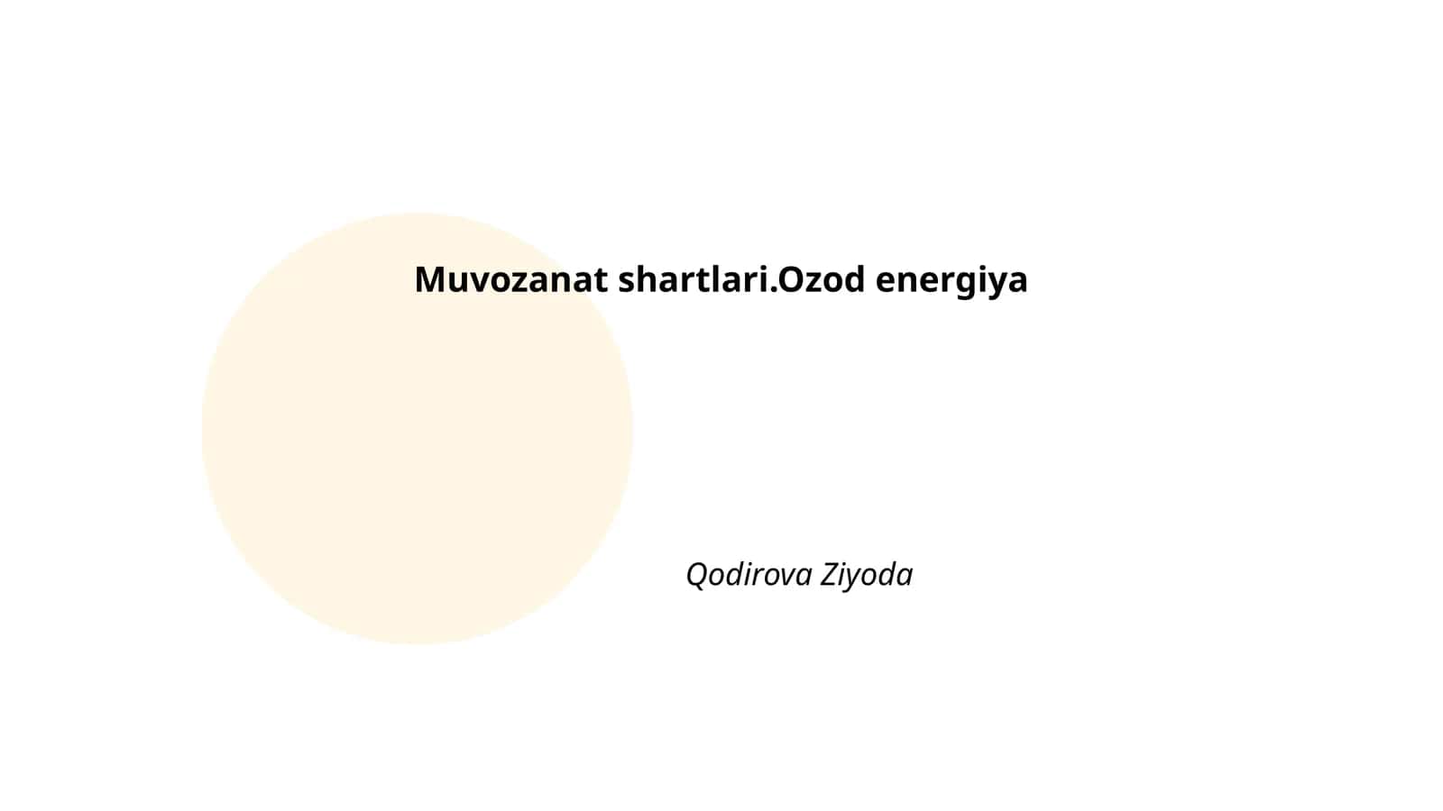 Ozod energiya manbalari 1