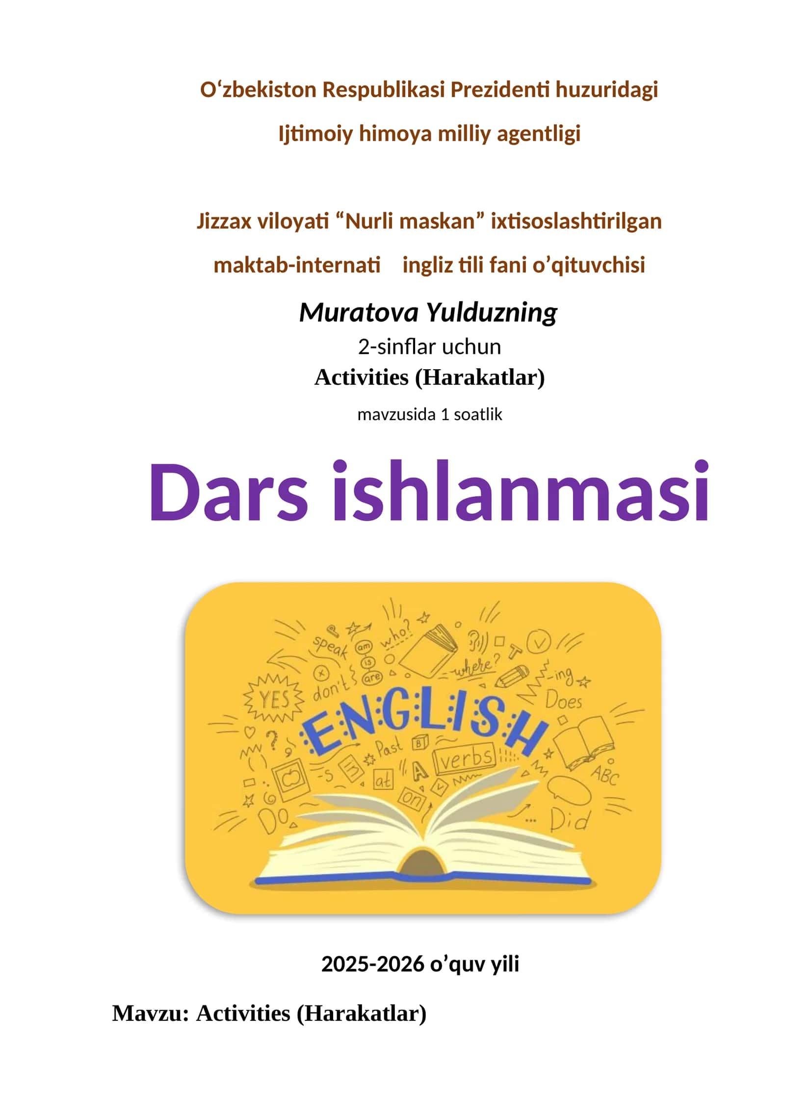 Activities (Harakatlar) 1