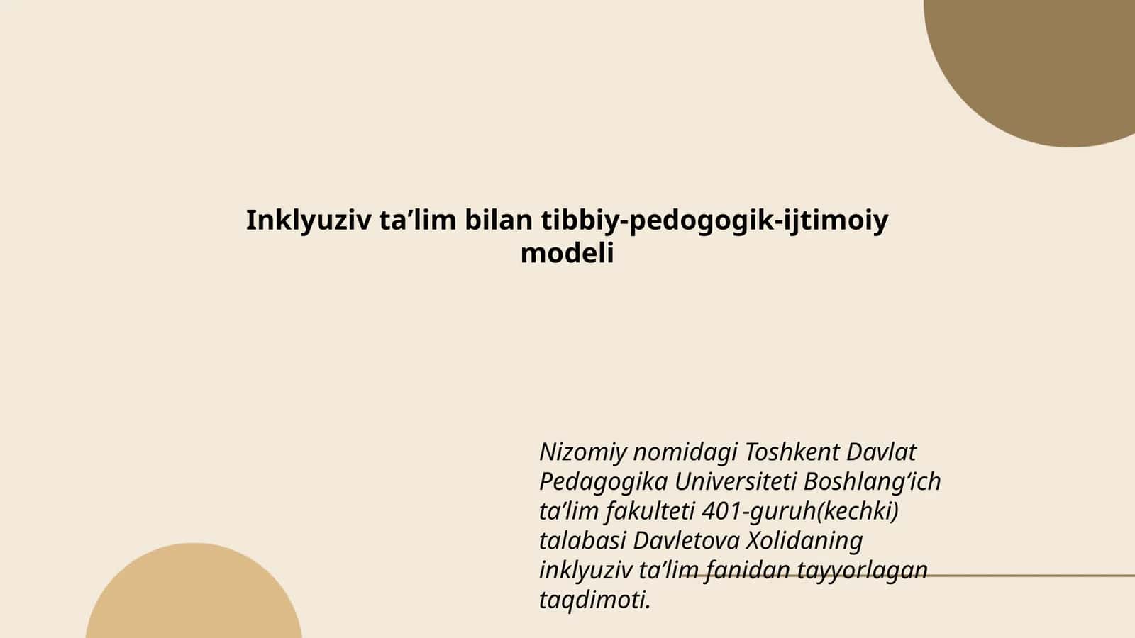 Inklyuziv taʼlim bilan tibbiy-pedogogik-ijtimoiy modeli 1