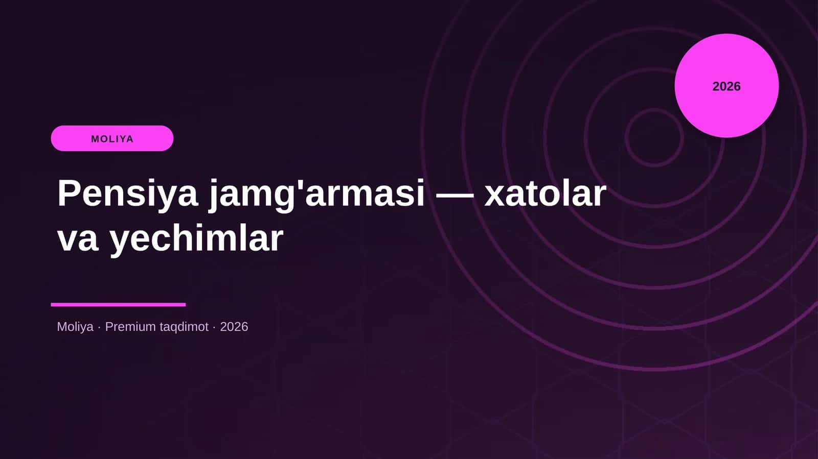 Pensiya jamg'armasi — xatolar va yechimlar 1