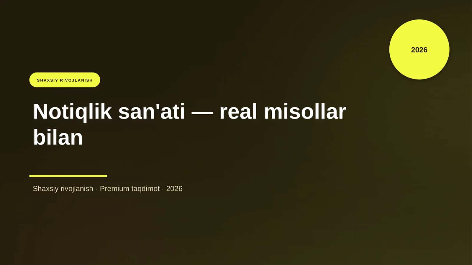 Notiqlik san'ati — real misollar bilan 1