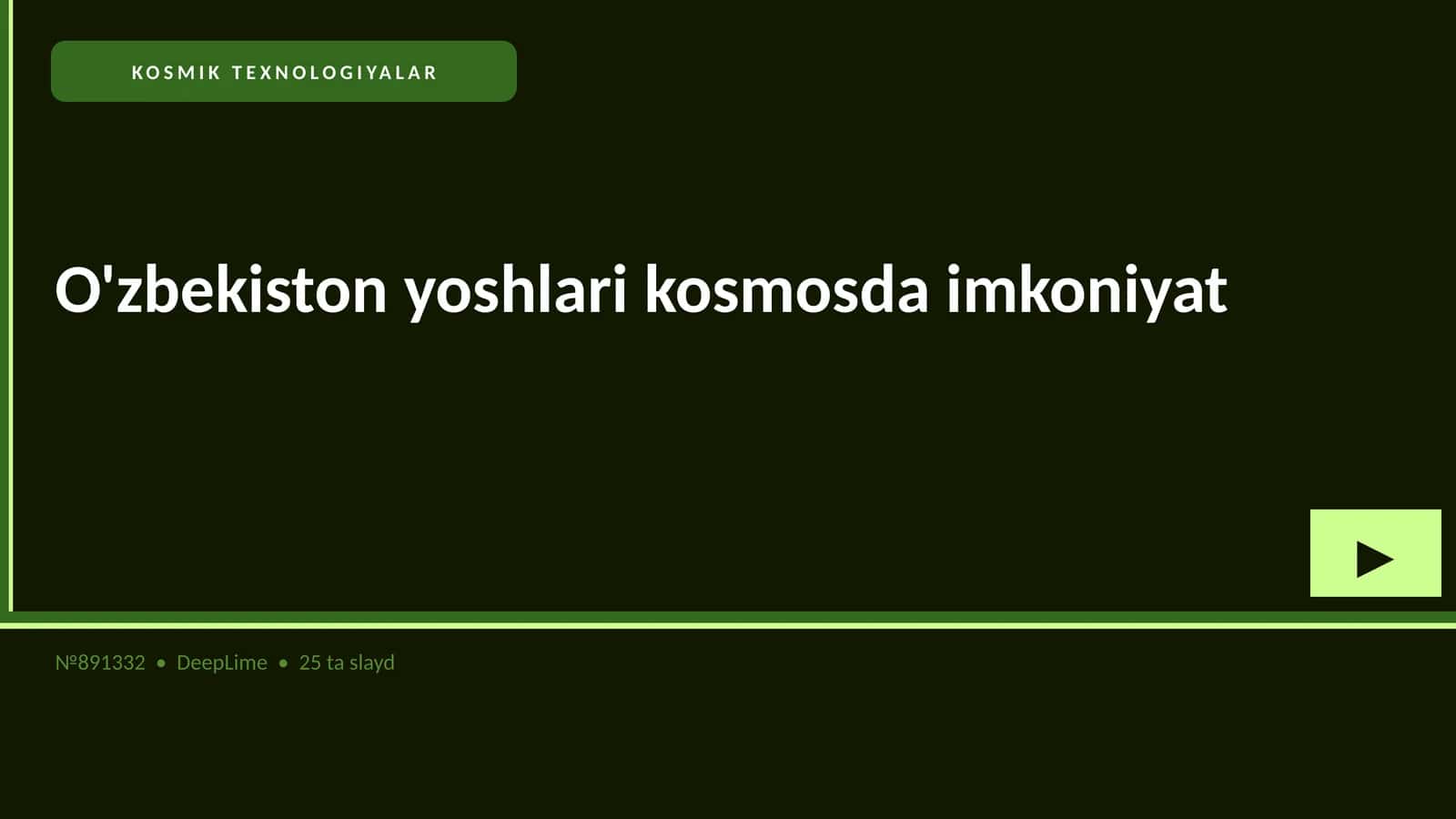 O'zbekiston yoshlari kosmosda imkoniyat 1