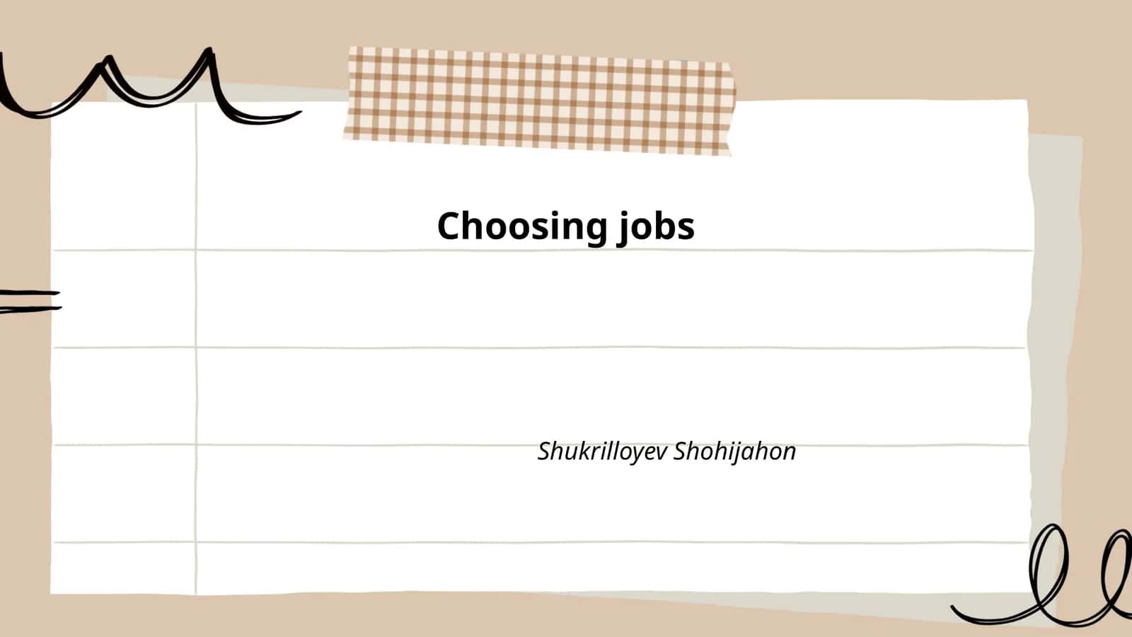 Choosing jobs 1