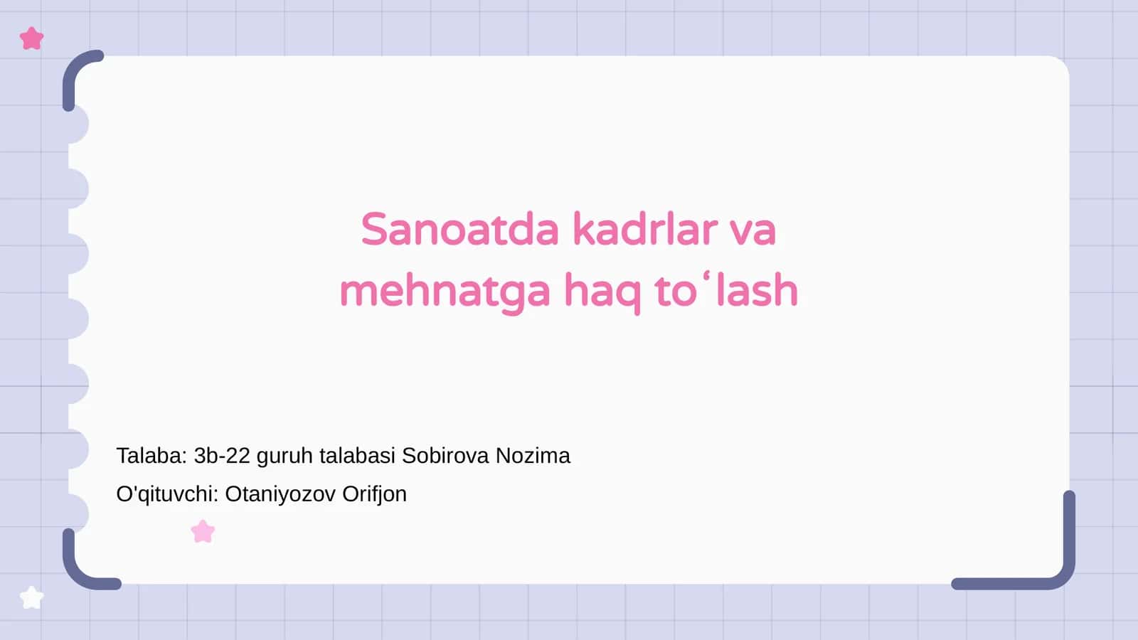 Sanoatda kadrlar va mehnatga haq toʻlash 1